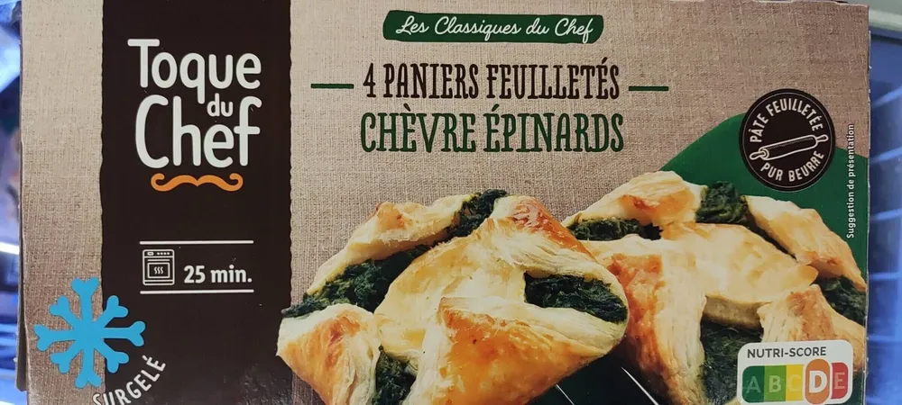 Paniers feuilletés chèvre épinards