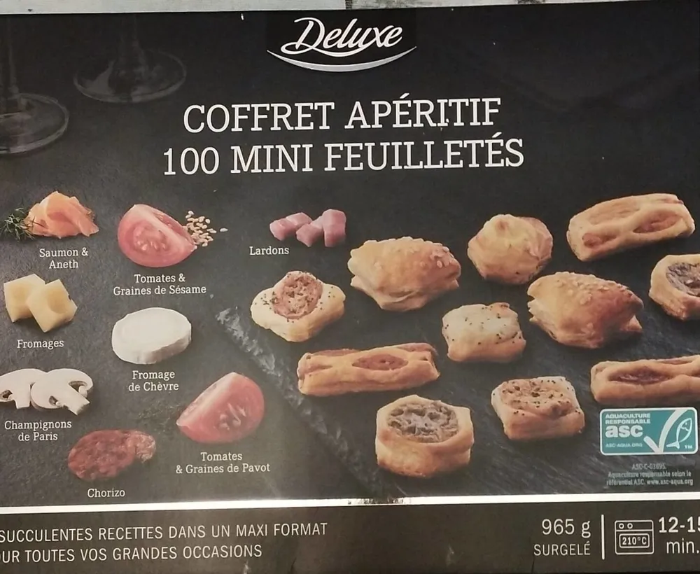 Coffret apéritif 100 mini feuilletés