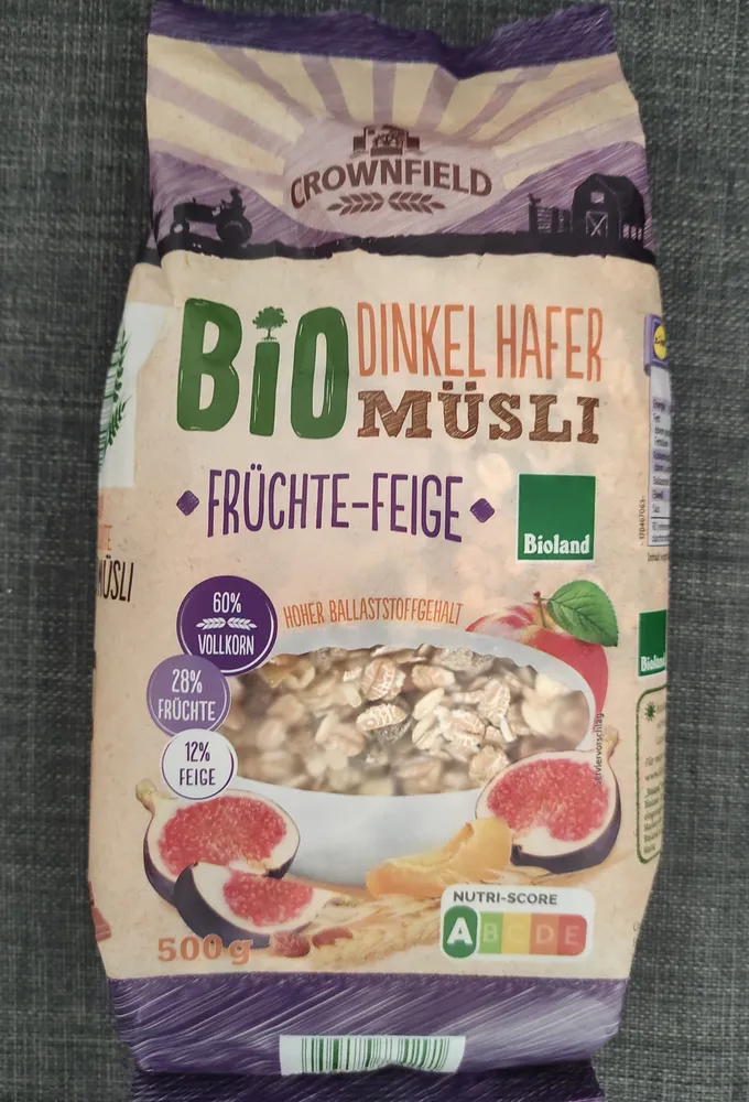 Bio Dinkel Hafer Müsli Früchte-Feige