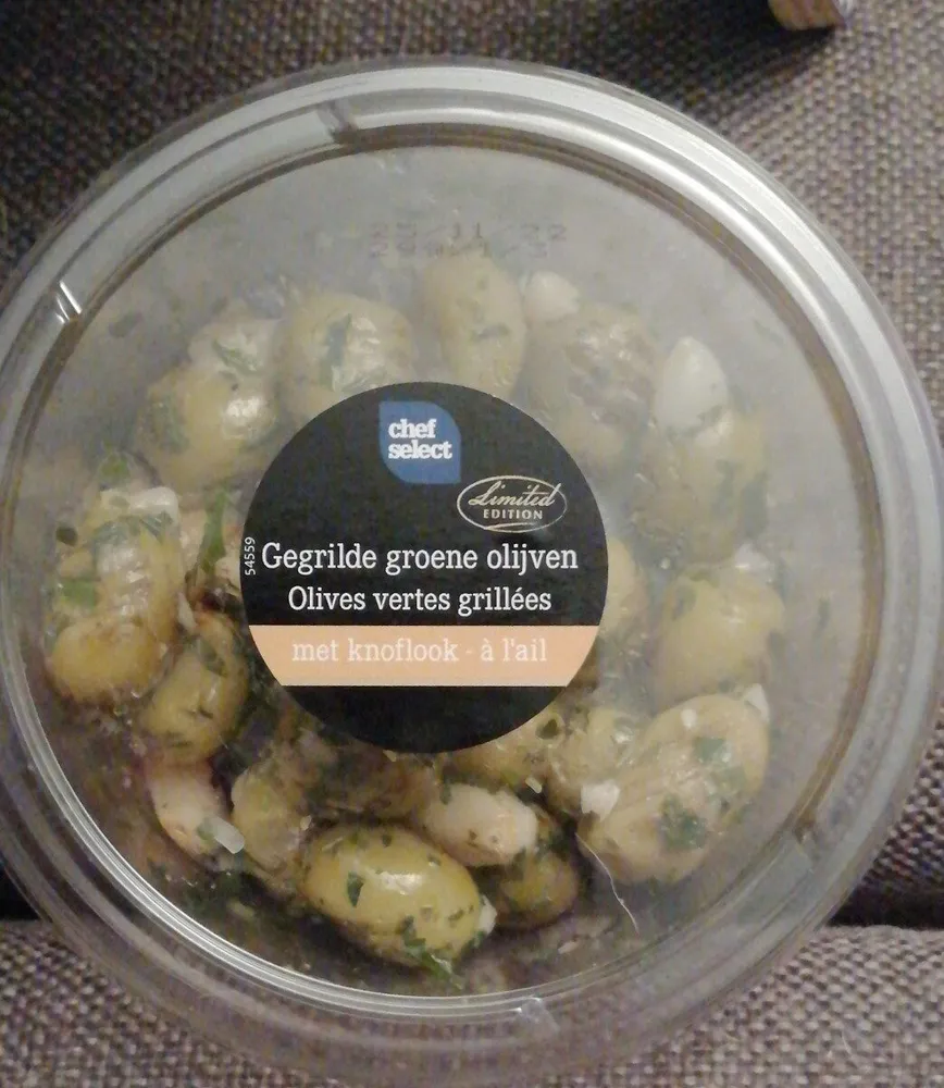 Olives vertes grillées a l ail