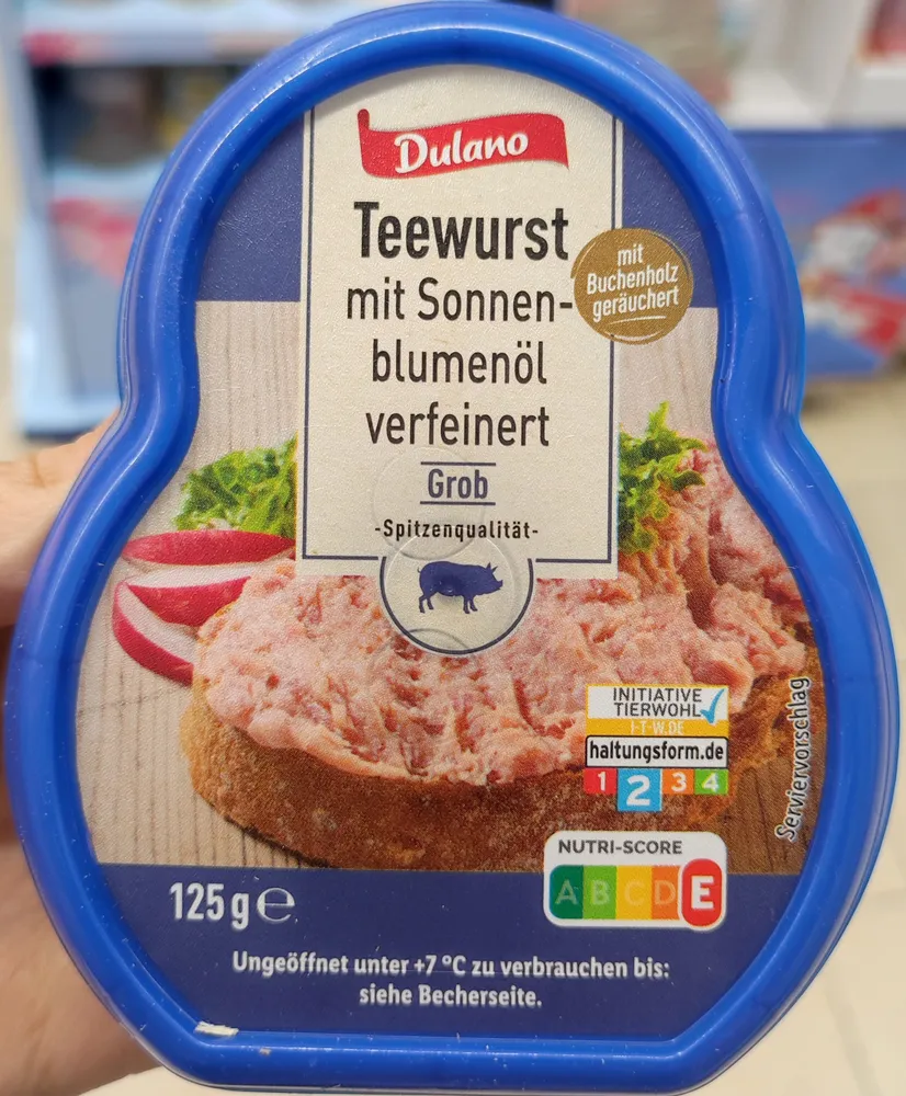 Teewurst mit Sonnenblumenöl grob und geräuchert