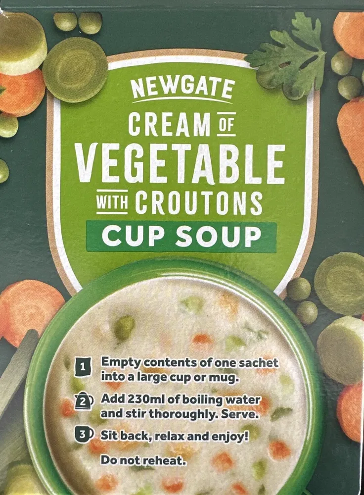 Cream of vegetable With croutons Cup Soup