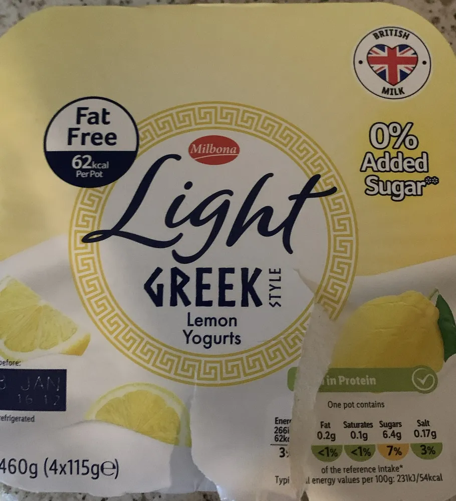 Light Greek yoghurt lemon