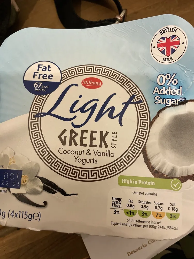 Greek Style Coconut & Vanilla Yogurts