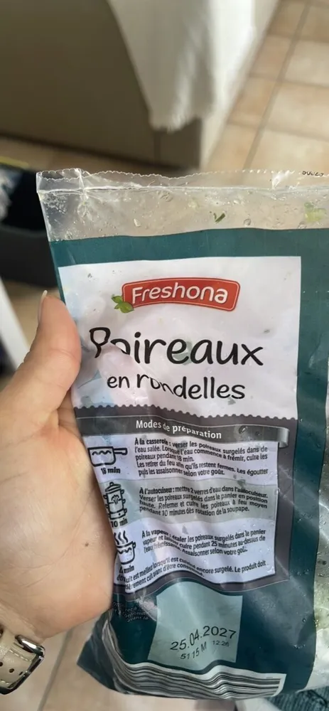 Poireaux surgelés coupés