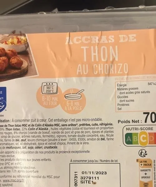 Accras de thon au chorizo