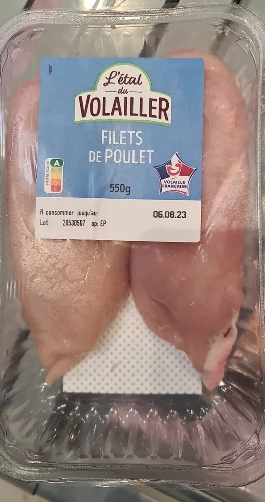 Filets de poulet jaune
