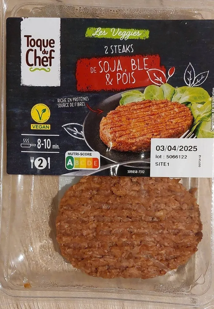 Steak de soja, blé et pois