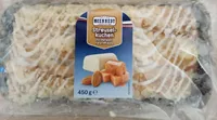 Streuselkuchen mit Marzipan-Karamellfüllung