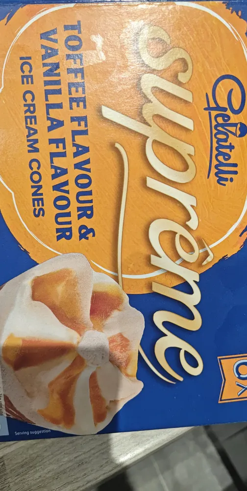 Toffee Flavor & Vanilla Flavor Ice Cream Cones