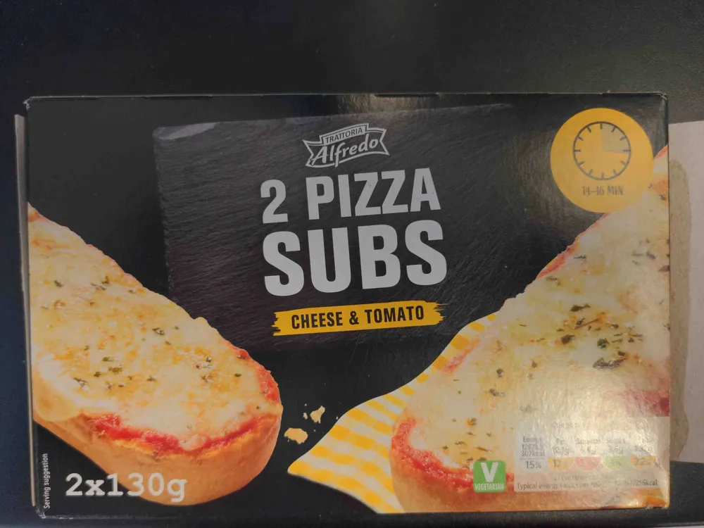 2 Pizza Subs Cheese & Tomato