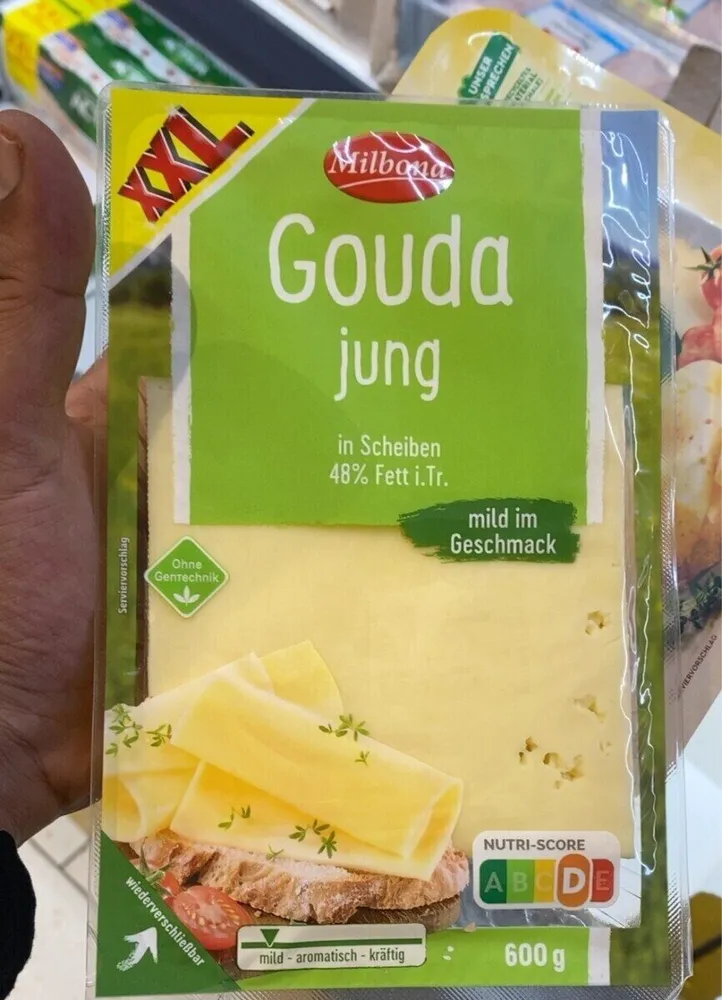 Gouda jung in Scheiben 48% Fett i.Tr.