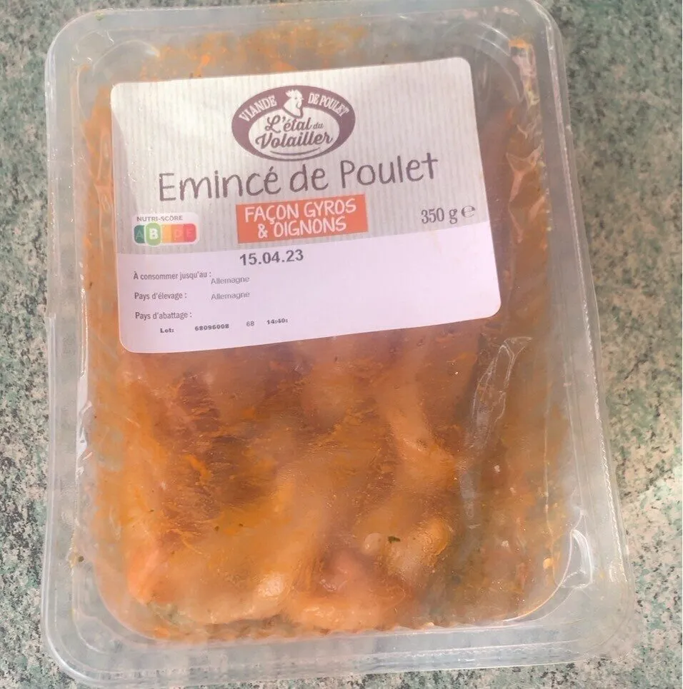 Émincé de poulet