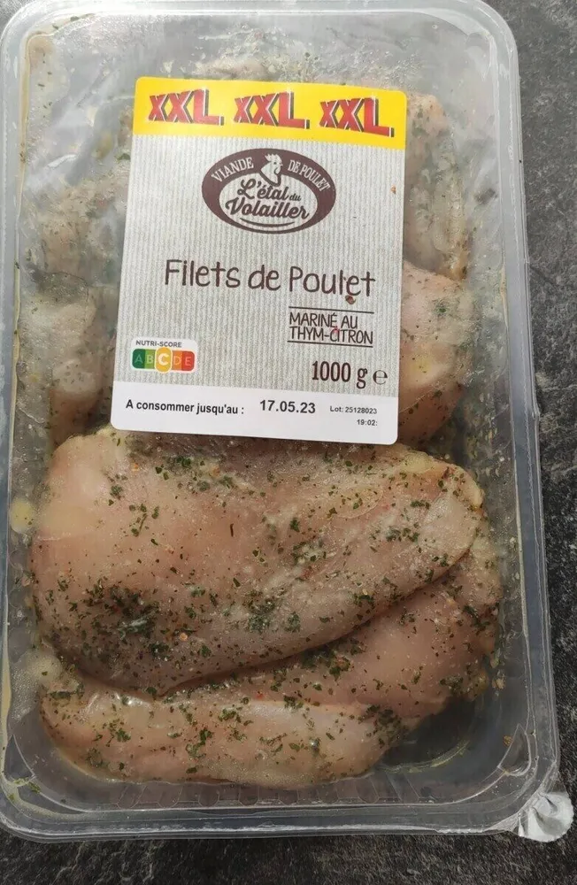 Filets de poulet mariné au thym-citron