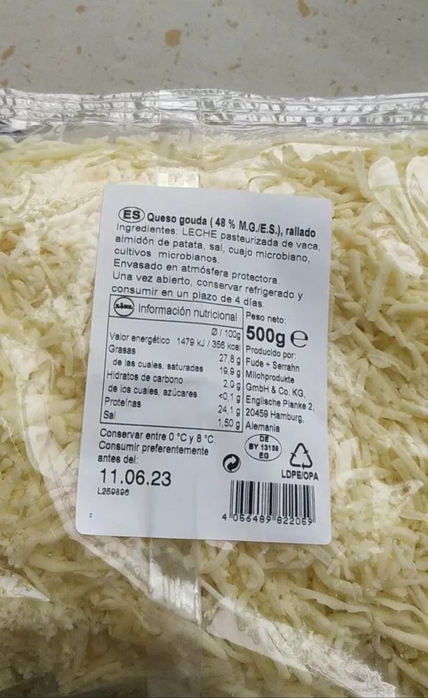 Queso rallado gouda