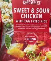 Sweet and sour chicken with egg fried rice