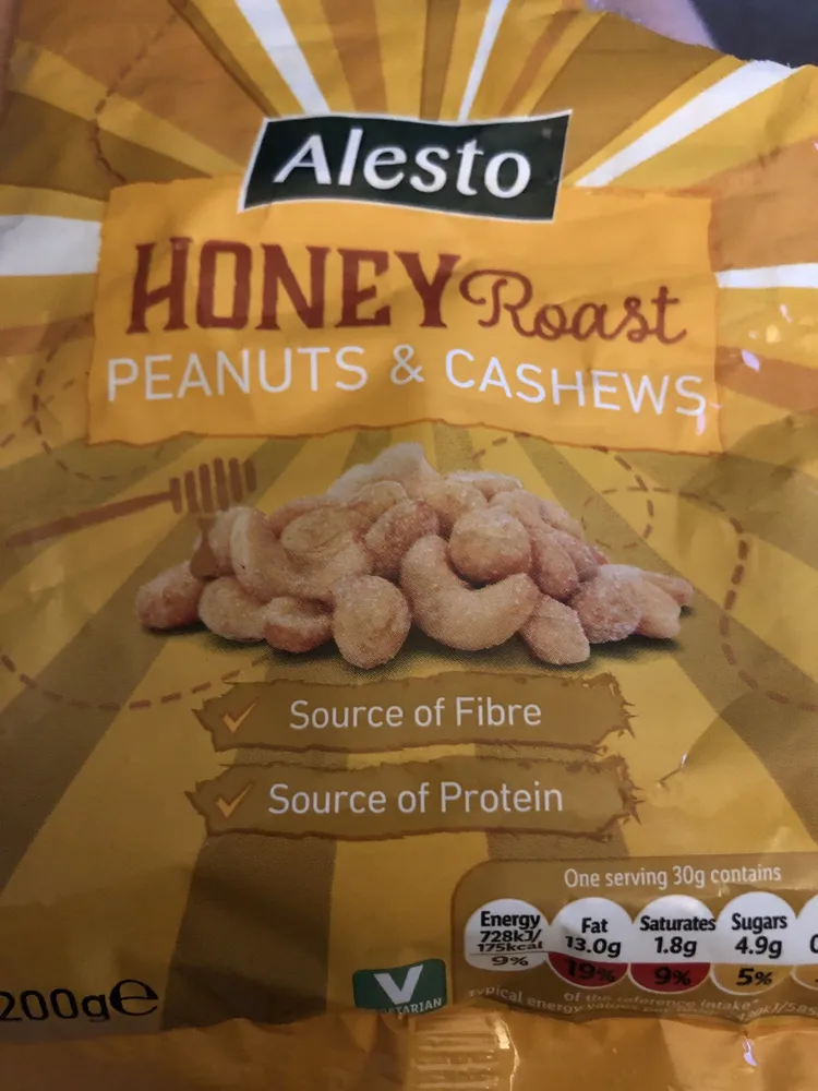 honey roast peanuts and cashews
