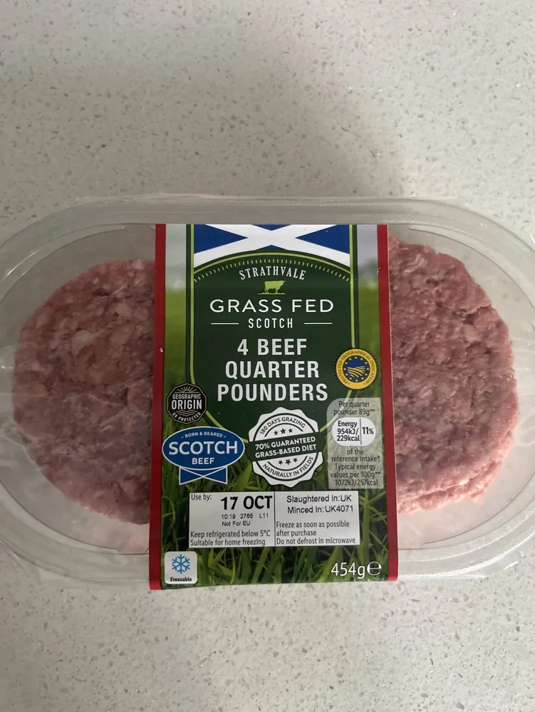 Grass Fed 4 Beef Quarter Pounders