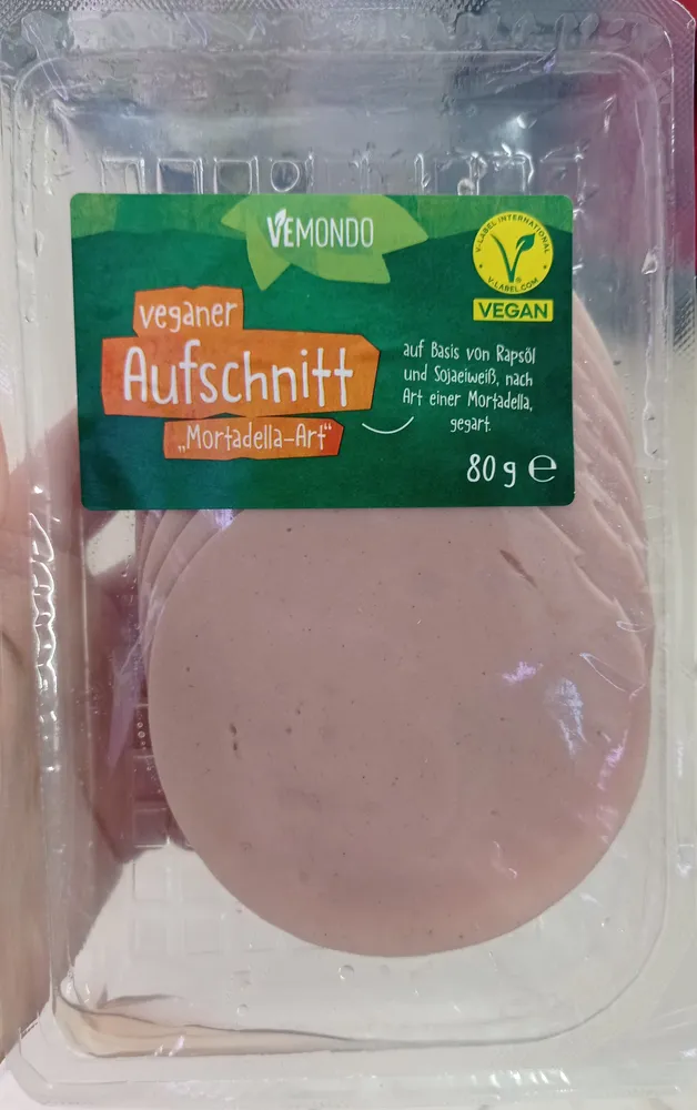 Veganer Aufschnitt Mortadella-Art
