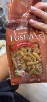 Whole grain Fusilli durum wheat pasta