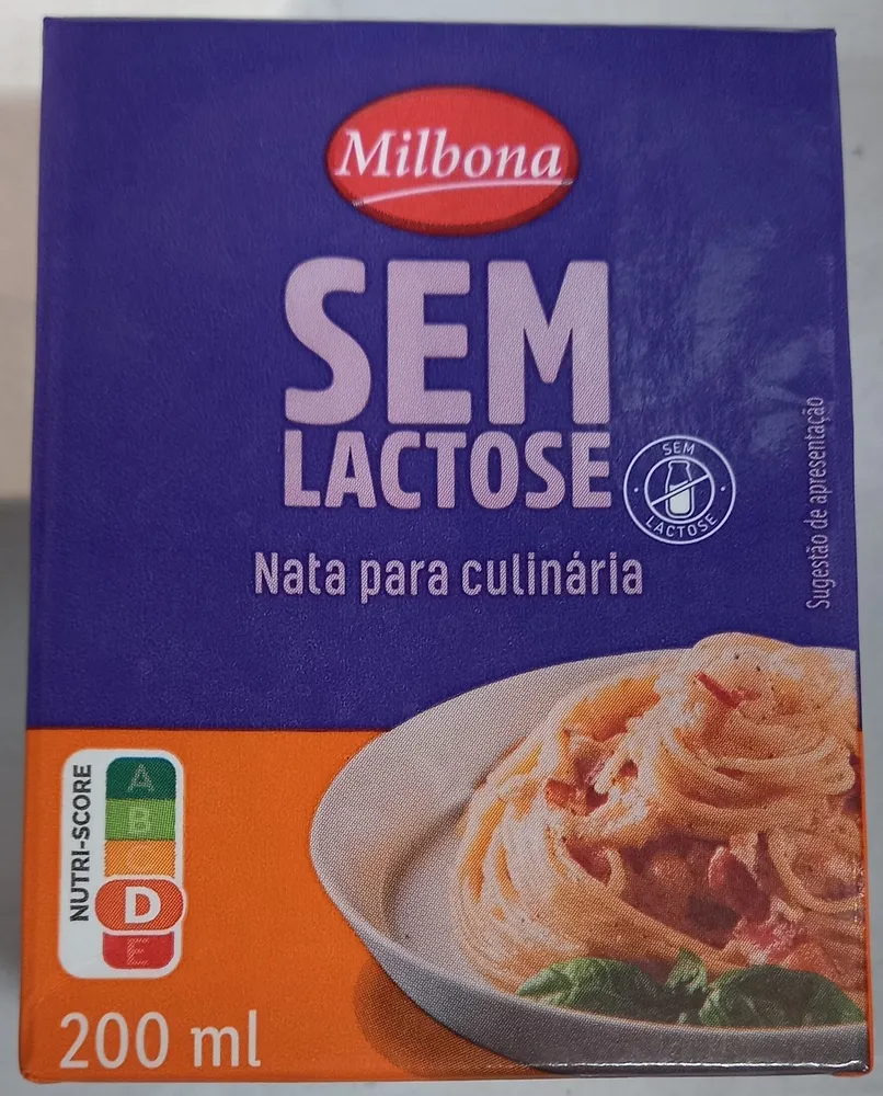 Nata para culinária Sem Lactose