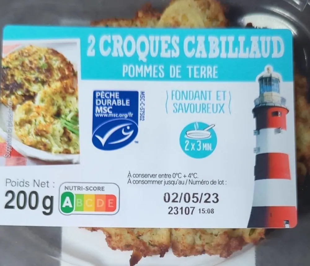 2 croques cabillaud pomme de terre