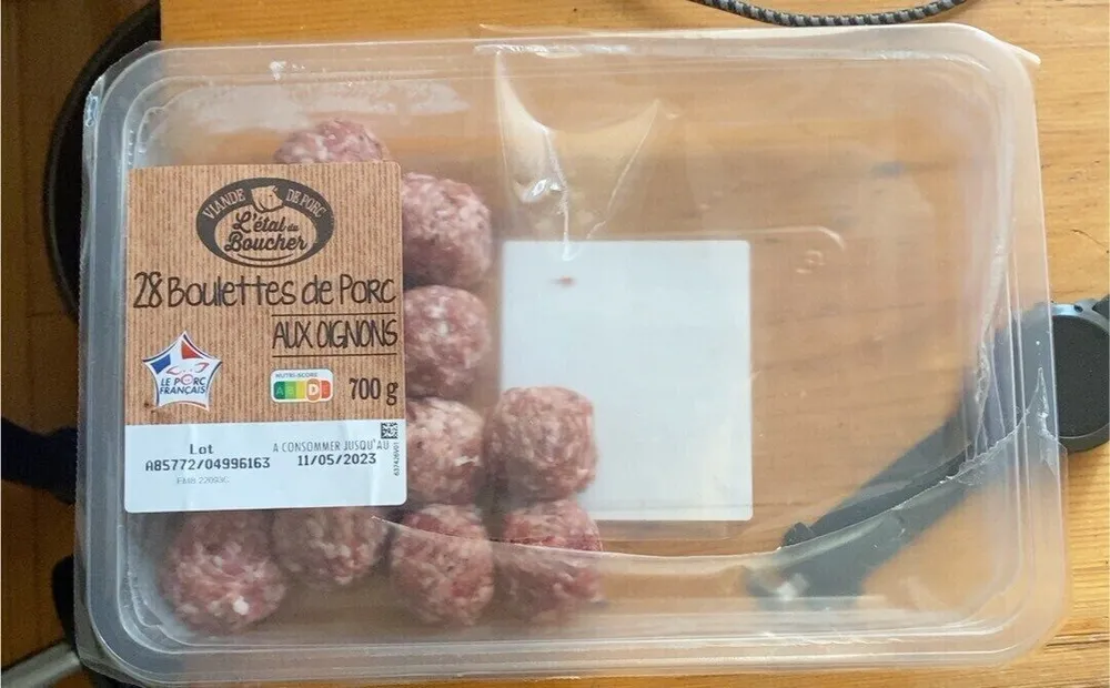 28 boulettes de porc aux oignons