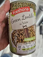 Green lentils in water