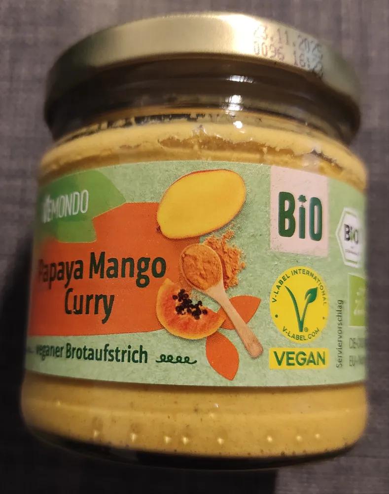 Papaya Mango Curry  Veganer Brotaufstrich