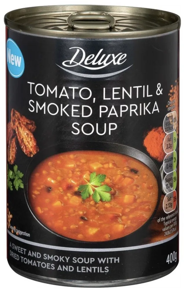 Spicy soup with lentils and tomatoes