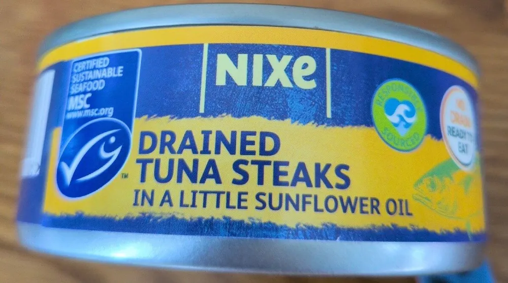 Drained Tuna Steak In A Little Sunflower Oil
