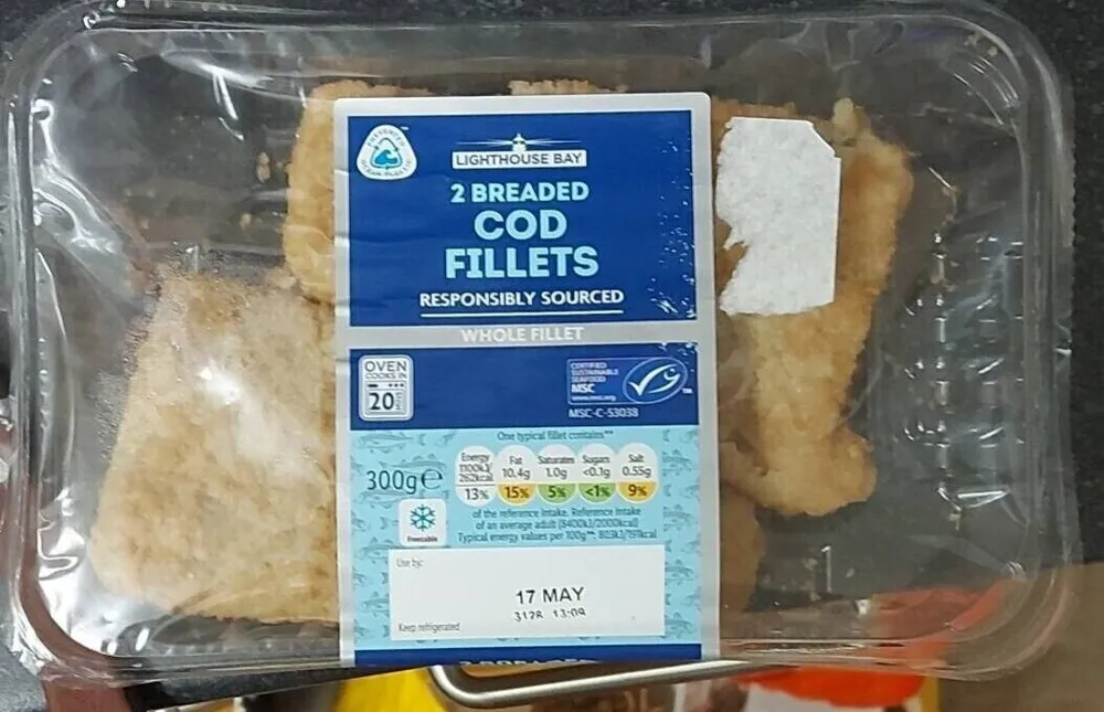 2 breaded COD FILLETS