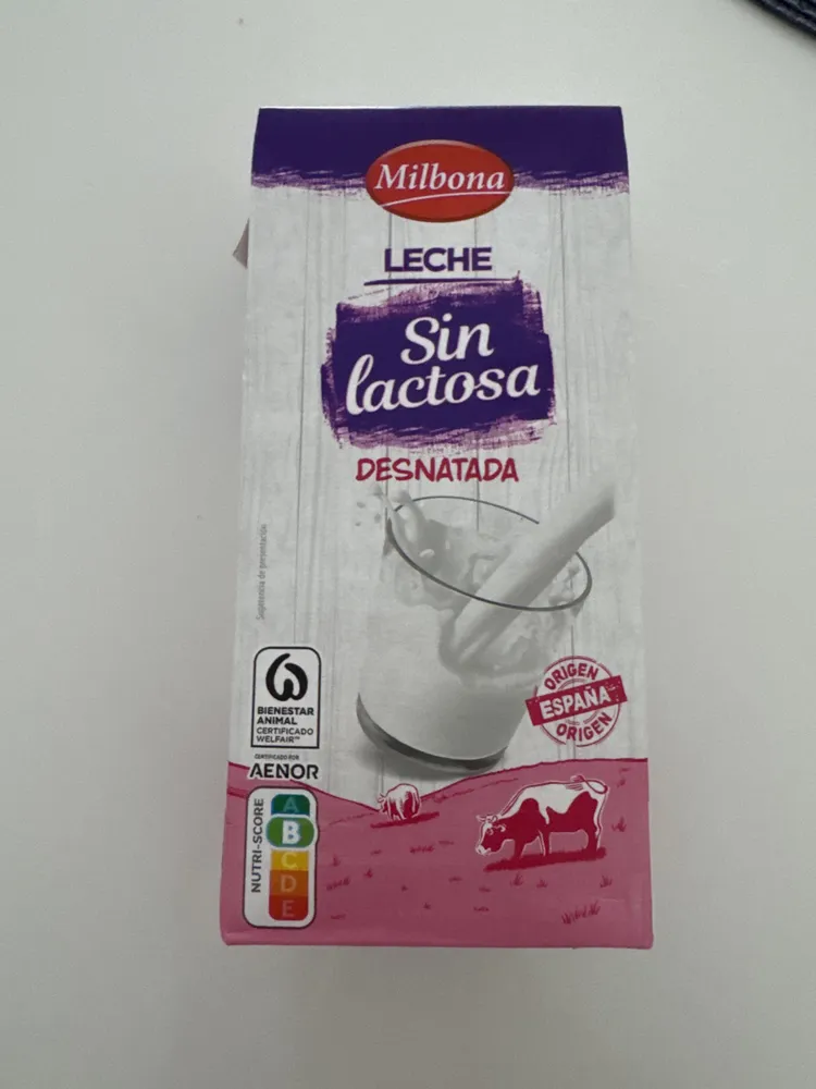 Leche sin lactosa desnatada
