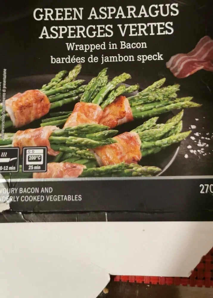 Asperges vertes barde es de jambon speck