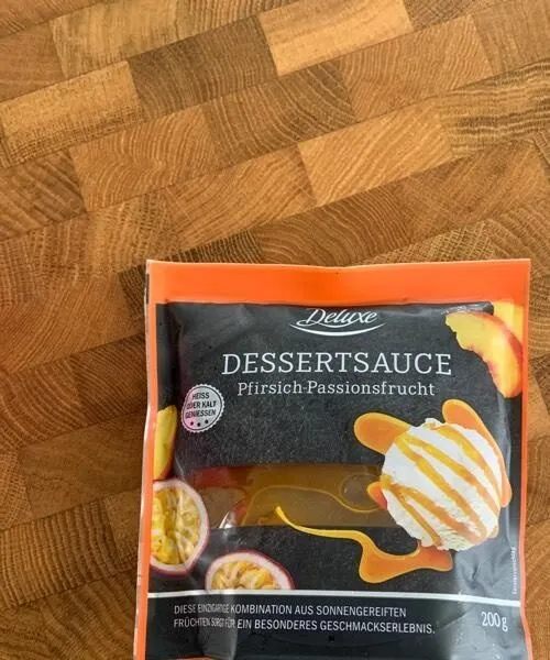 Dessert sauce pêche passion