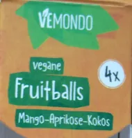 vegane Fruitballs Mango-Aprikose-Kokos