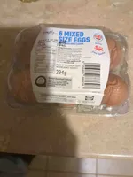 6 mixed size eggs