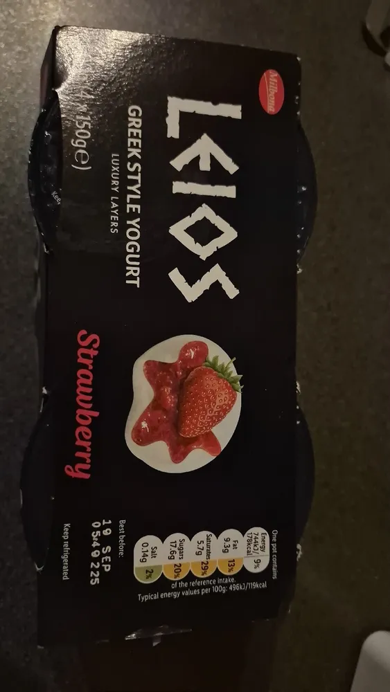 Leios Greek Style Yoghurt - Strawberry