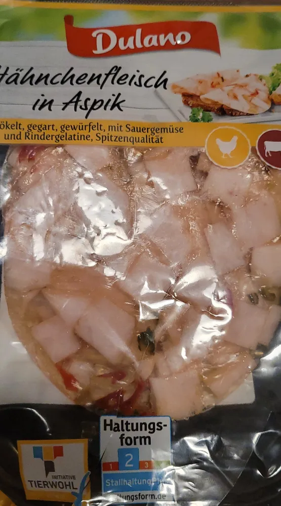 hähnchenfleisch in Aspik