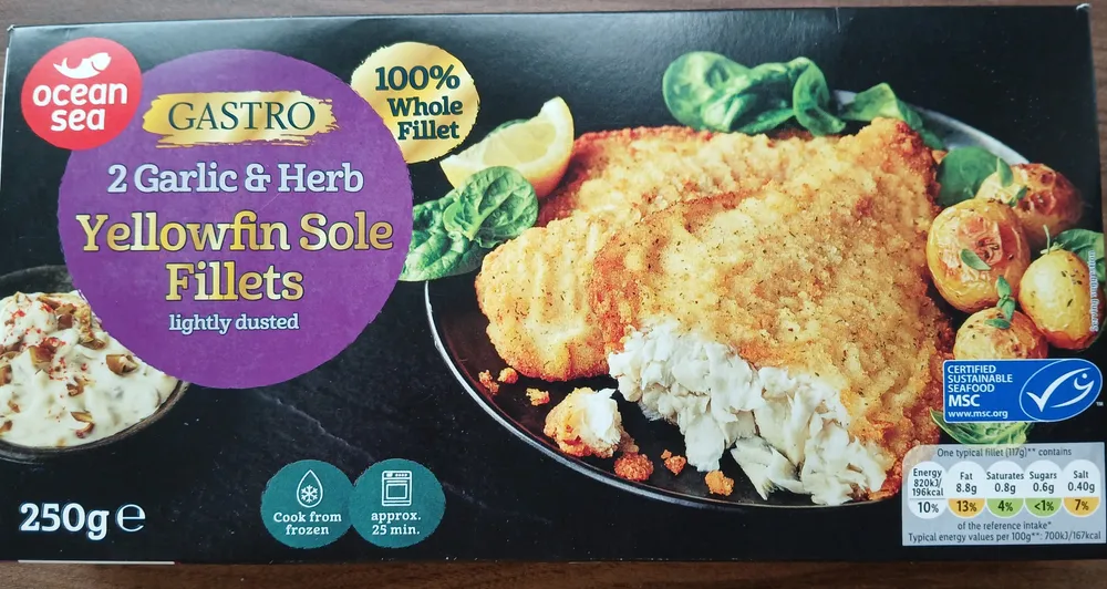 Garlic & Herb Yellowfin Sole Fillets