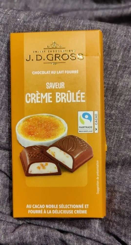 Chocolat au lait saveur crème brûlée