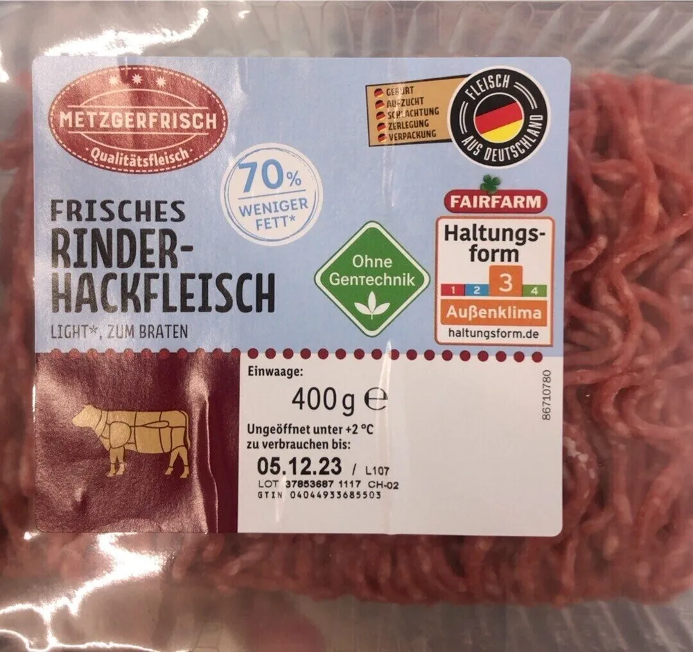 Hackfleisch weniger Fett