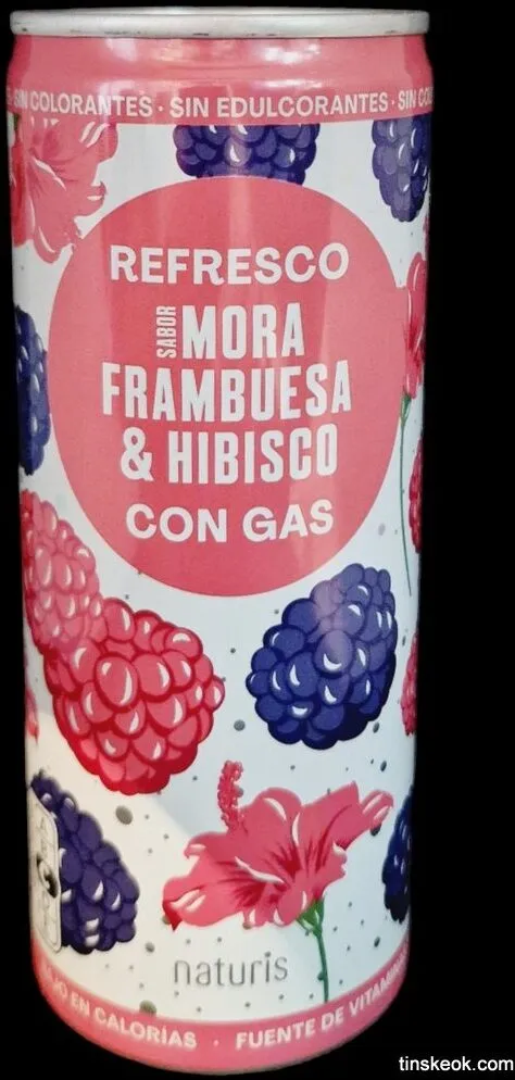 REFRESCO SABOR MORA FRAMBUESA & HIBISCO CON GAS