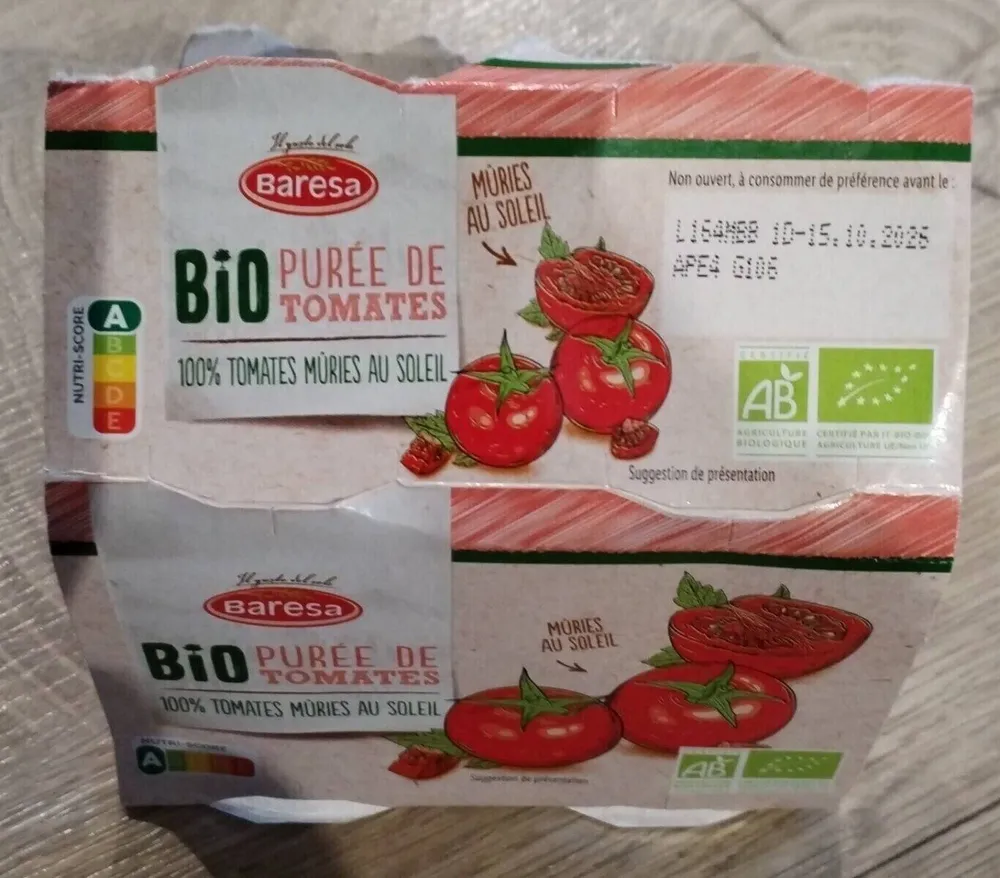 Purée de tomates concentrée bio