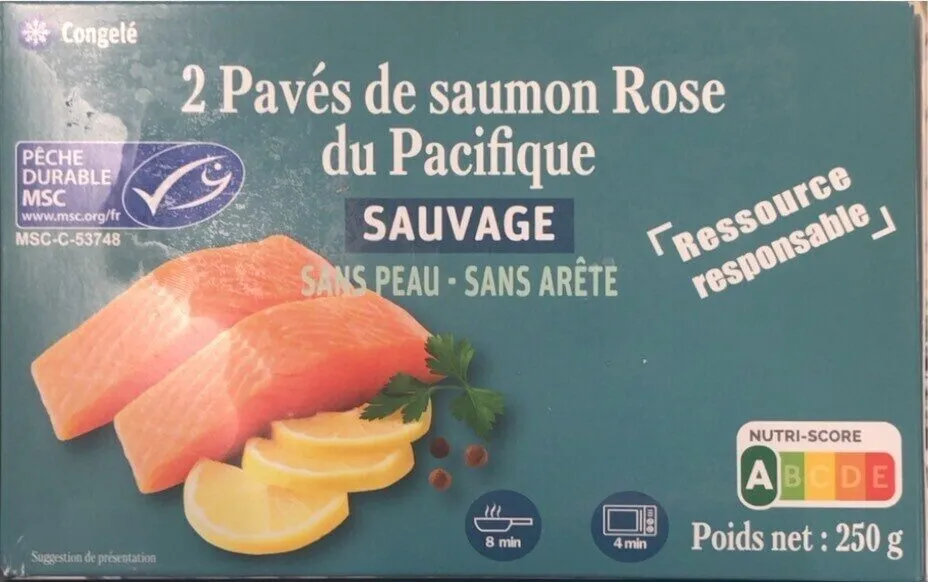 2 pavés de saumon rose du pacifique