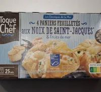 Paniers feuilletés aux noix de saint jacques fruits de mer