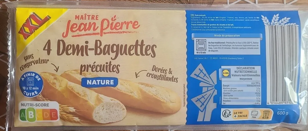 4 Demi-baguettes précuites