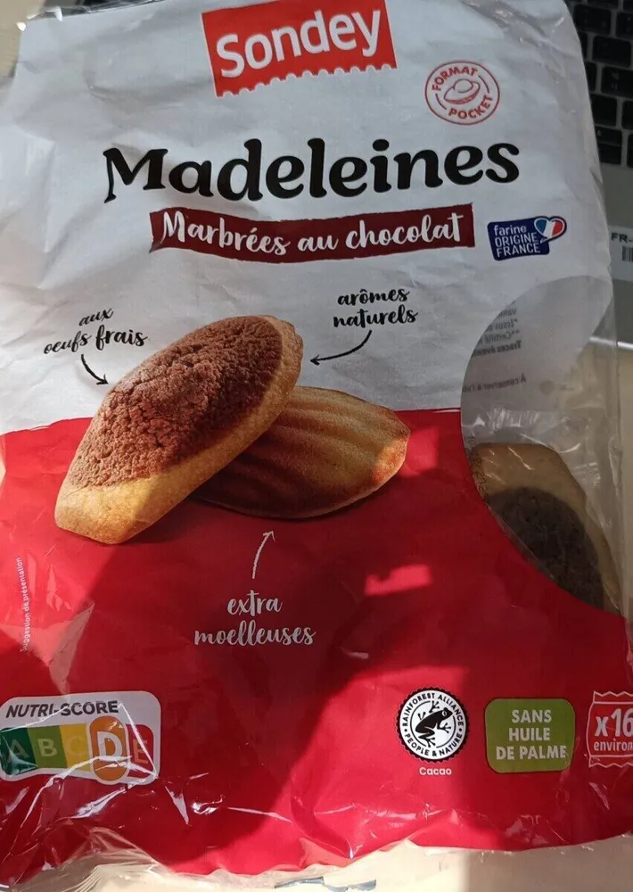 Madeleines Marbrées au chocolat