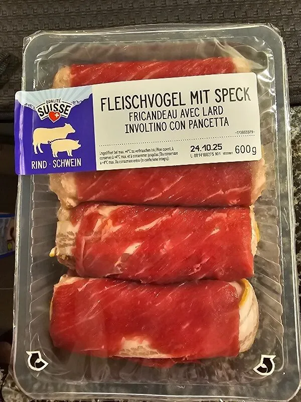 4xFleischvogel mit Speck