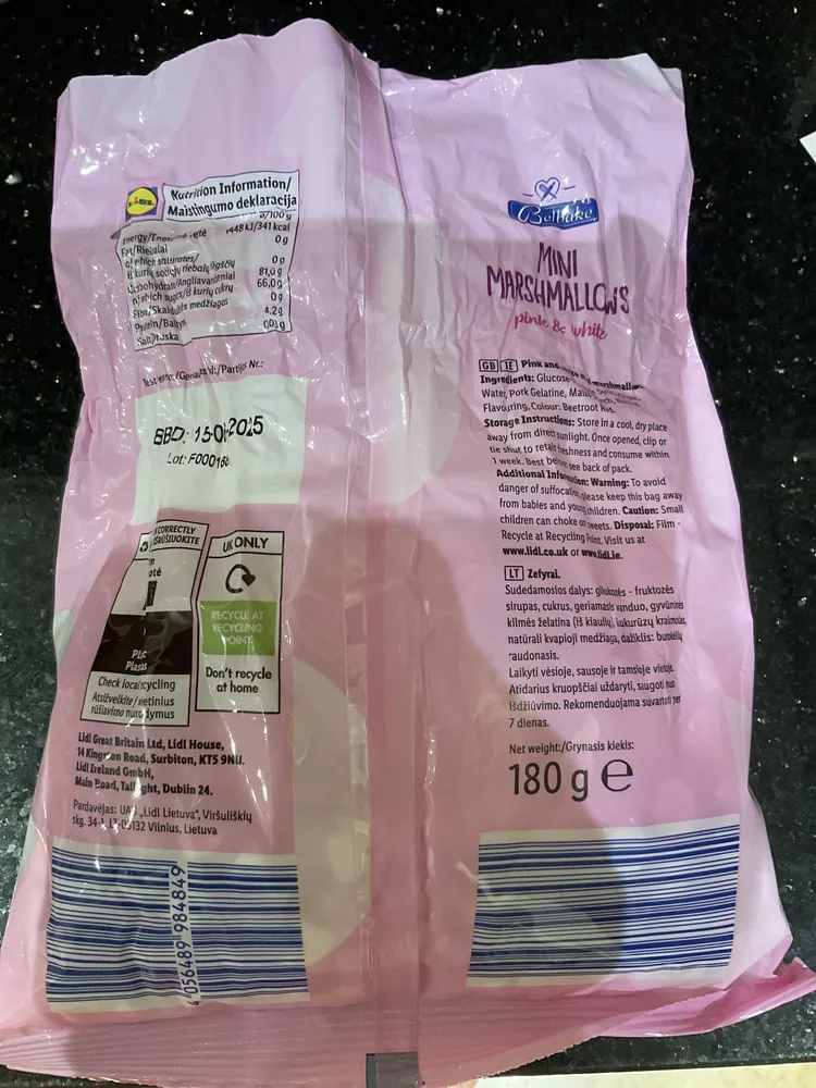 belbake mini marshamallows pink &white